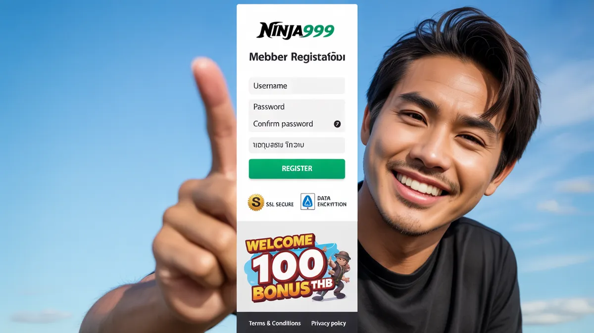 ขั้นตอนการสมัครสมาชิก ninja999 ง่ายและรวดเร็ว พร้อมรับเครดิตฟรี
